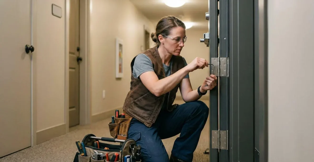 Installation d'une porte blindée dans un immeuble en copropriété avec panneau décoratif côté palier