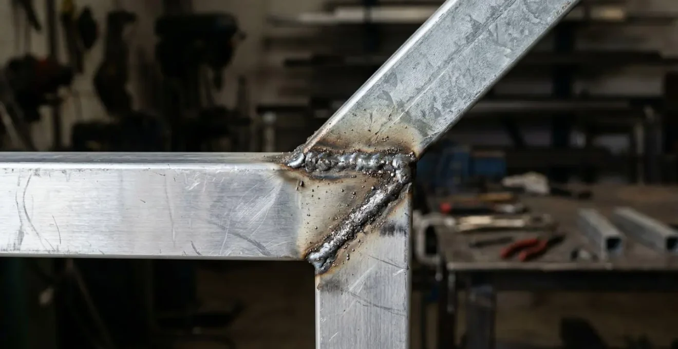 Détail technique d'un renfort diagonal sur portail aluminium