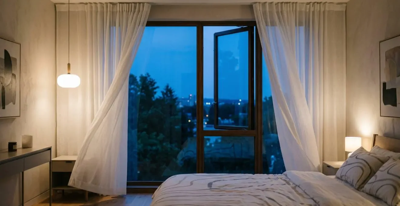 Système de ventilation nocturne dans une maison passive avec circulation d'air frais en soirée